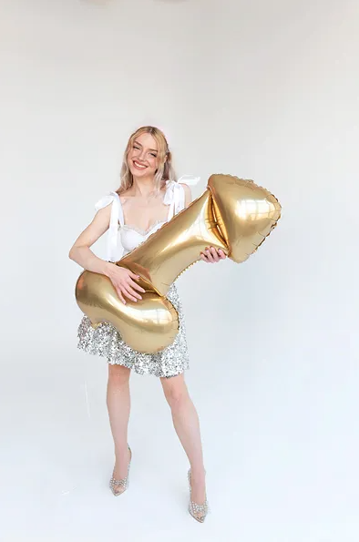 Foliopallo Penis kulta 55x112cm TYHJ&Auml;N&Auml;
