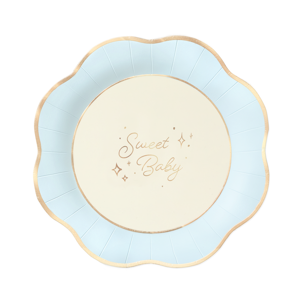 Pahvilautanen sweet baby vaaleansininen 21,5cm 8kpl