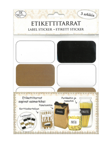 Etikettitarra suorakulmio 3 arkkia