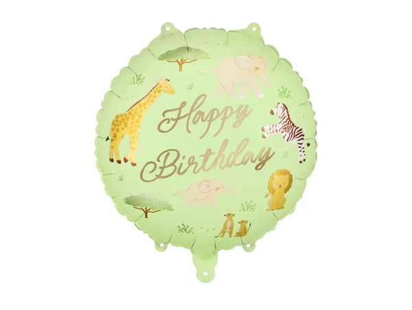 ​Foliopallo Happy Birthday viidakko 35cm TYHJ&Auml;N&Auml;